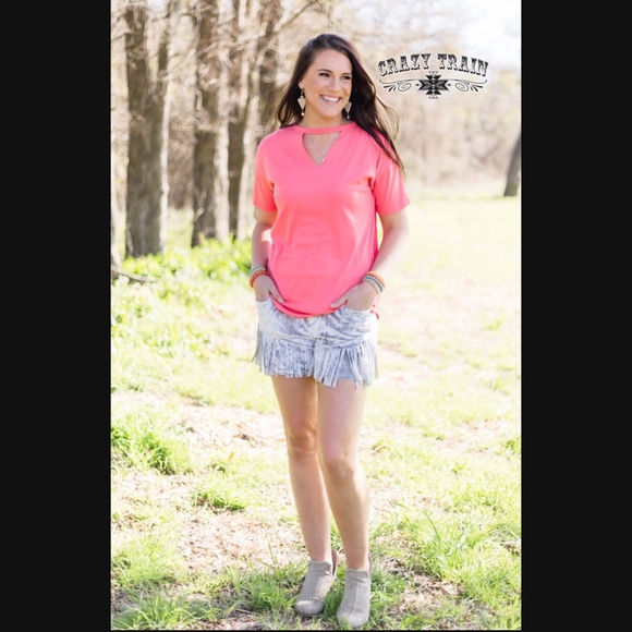 Coral Textline Top - Picture 1 of 3
